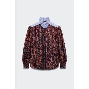 NEW MANOUSH women's fauve print shirt in brown